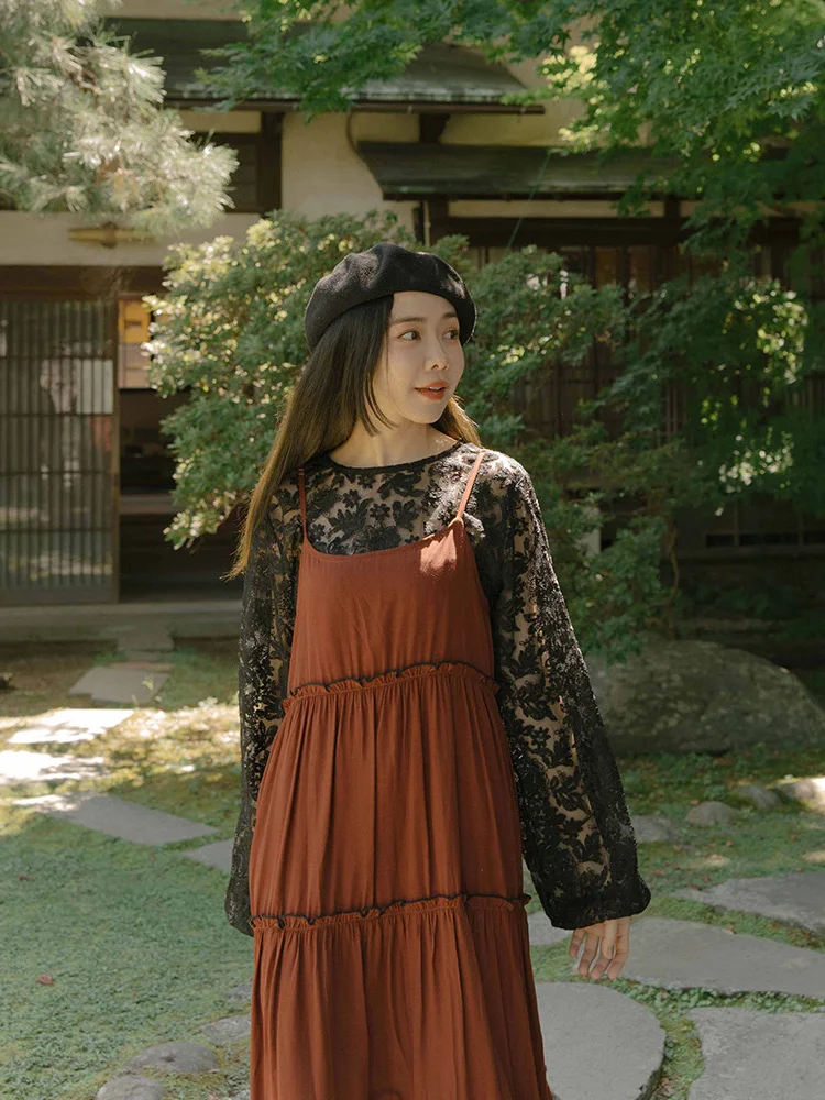 

Новинка! Женский топ Queenop осень-зима с длинным рукавом, вышивкой и ажурным дизайном, повседневный, из дышащего полиэстера.