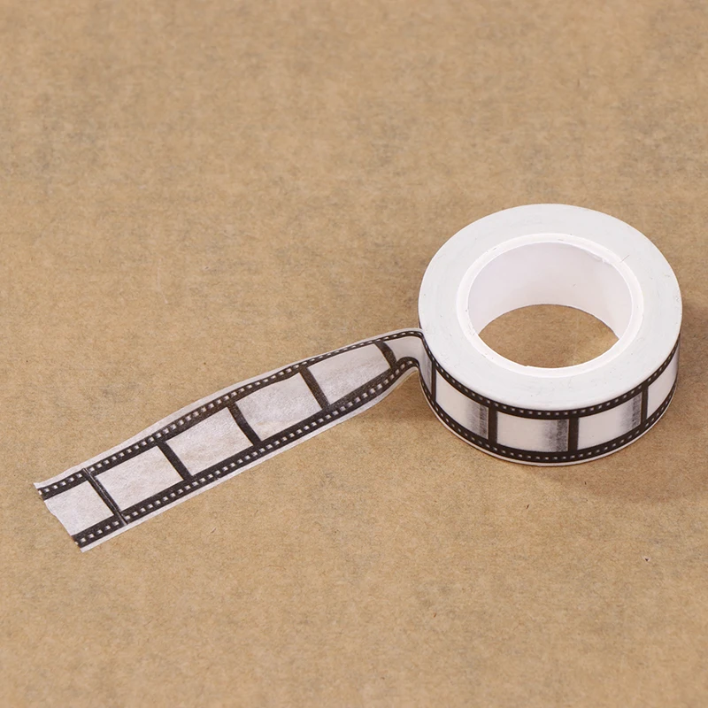 10M*15mm Tape Camera Roll Print Scrapbook DIY Sticker Decoration Japanese Tape Paper Black White Edges 10m