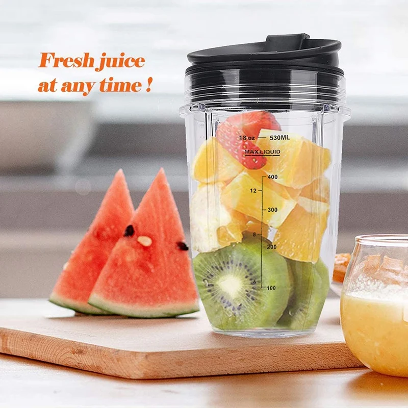 EQAZ-2 шт., 18 унций, сменные чашки для блендера Ninja с крышкой для Ninja Auto IQ BL480 BL642 BL450 BL682 BL480, BL490, BL640 BL680