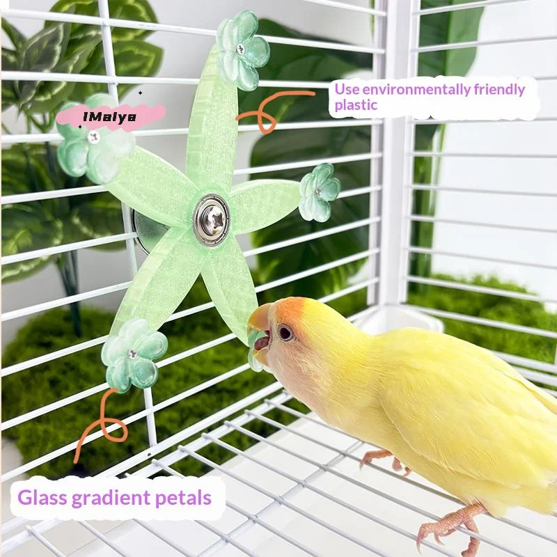 M-Interactive Rotating Windmill Parrot Relieve Boredom Toy Bird Mental Stimulation Entertainment Gnawing Cage Accessories Toy