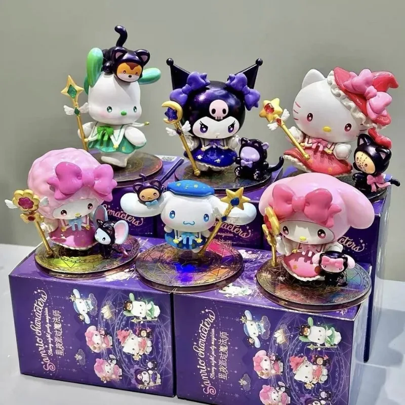 

Sanrio Starry Night Party Magician Series Kawaii Kuromi Hello Kitty Blind Box Trendy Desktop Ornament Birthday Gift