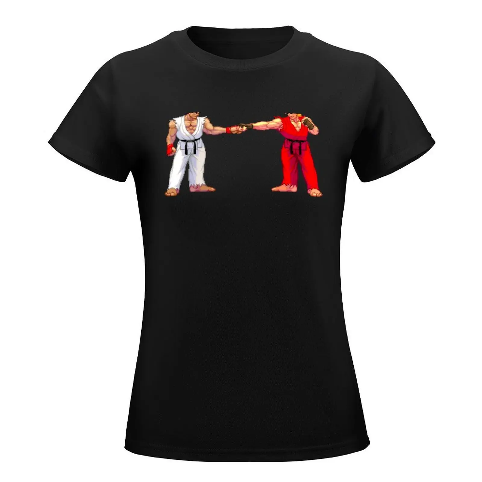 3rd Strike Ryu and Ken fist bump T-Shirt Female clothing new edition Short sleeve tee Women t shirt