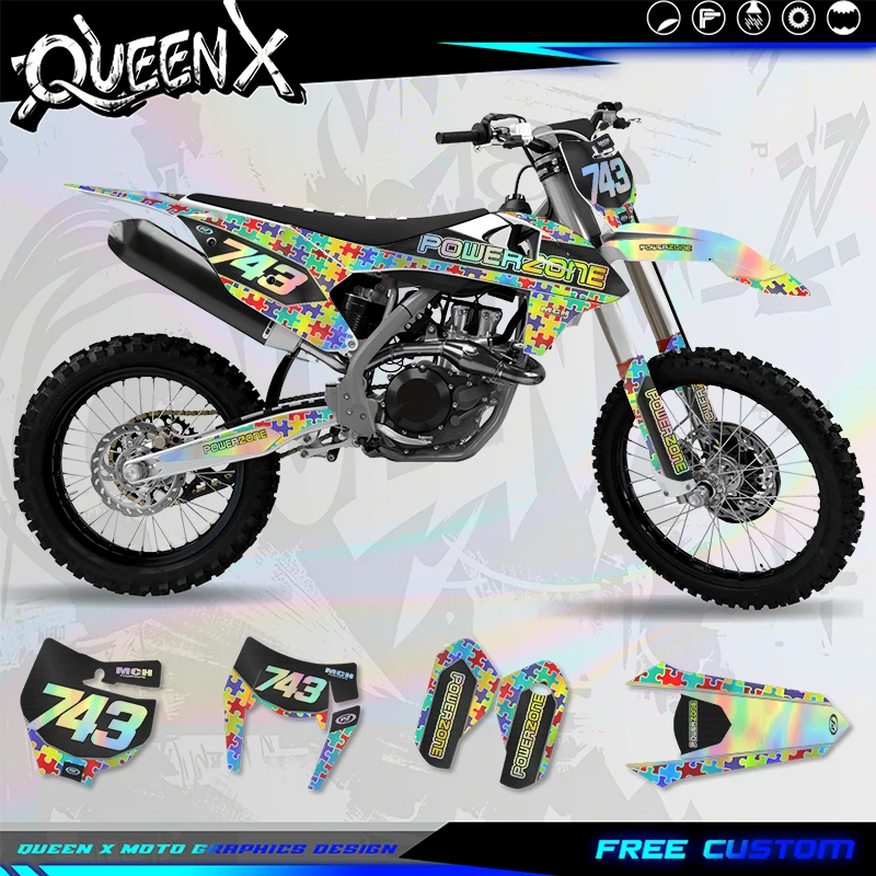 QUEEN X MOTO Motorcycle Graphics Background Decal Stickers Kit For KTM SX SXF 2016 2017 2018 EXC XCW 2017-2019  250 300 350 400