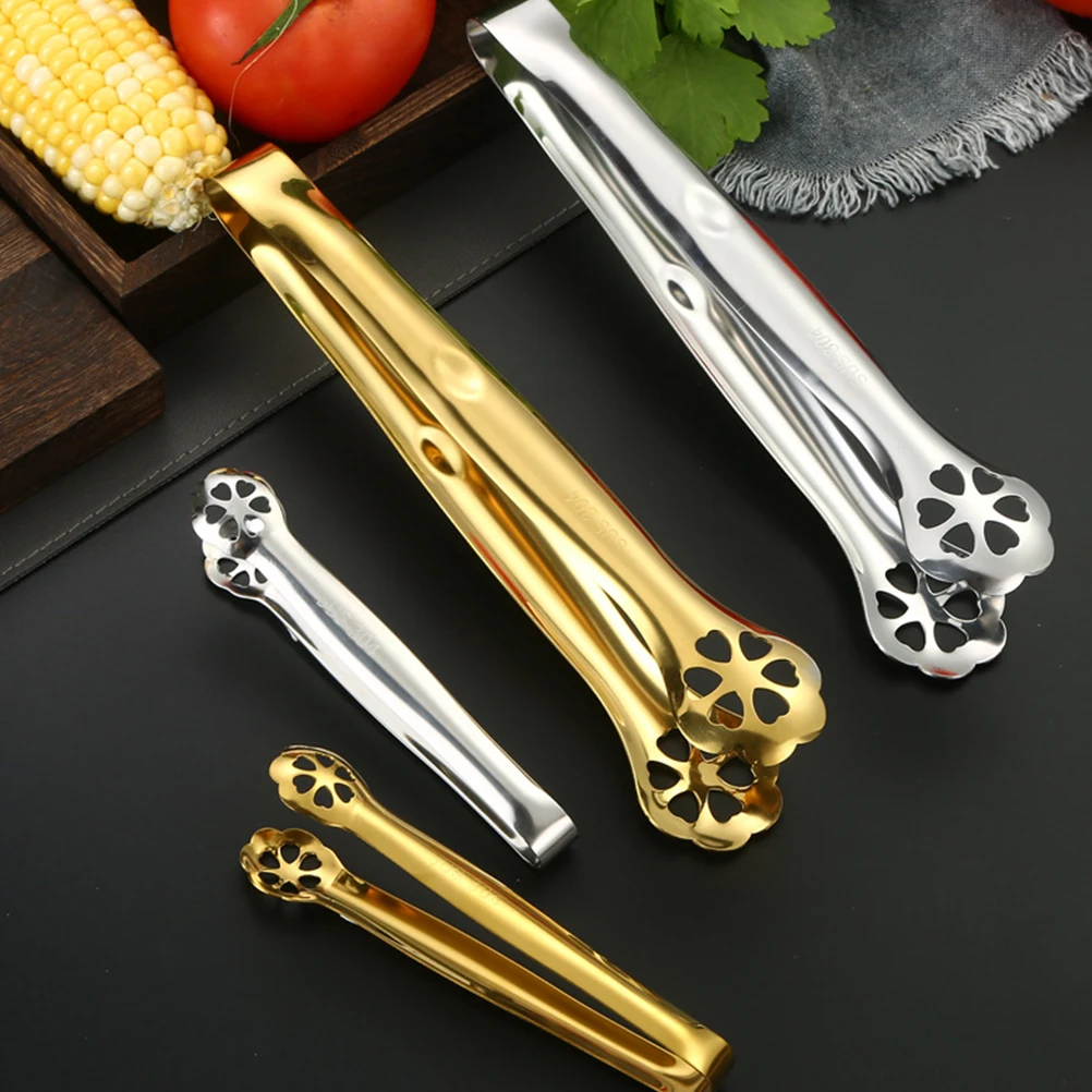 

2pcs Bread Clip Food Tongs Stainless Steel 304 Kitchen Utensils Cooking BBQ Serving Tools Portable Practical Gifts