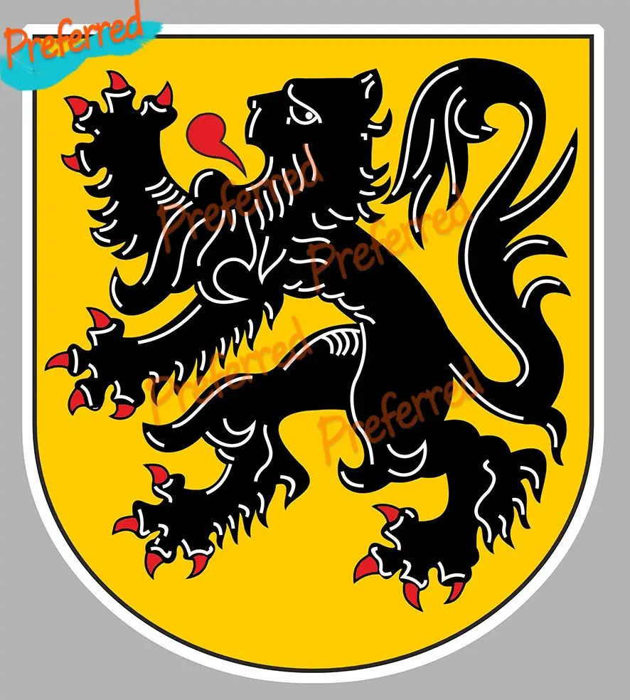 Flemish Flanders Belgium Crest Sticker Decal for Your All Cars Racing Laptop Motorcycle Helmet Trunk Toolbox