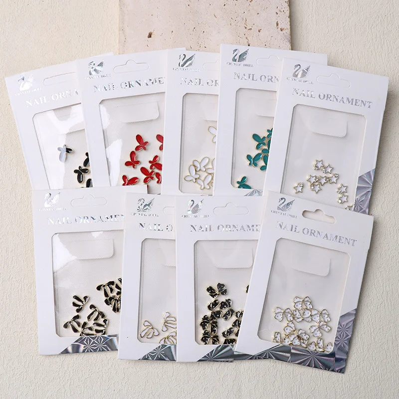 

10pcs Rhinestone Alloy Decoration for Nails, Delicate and Elegant Nail Art Accessories, Alloy Drop Oil Nail Decorations