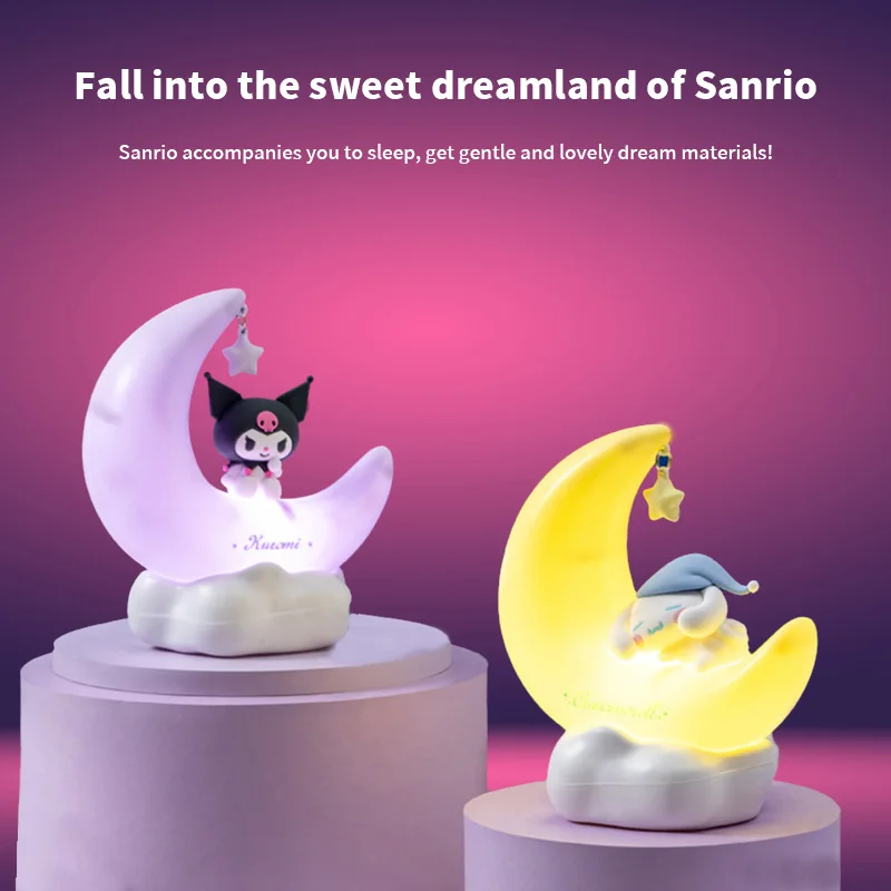 MINISO Sanrio Nachtlampje Anime Kuromi/Melody Moonbud Zoete Slaap Bedlight Bureau Decoratie Bureaulamp Kawaii Kerstcadeau