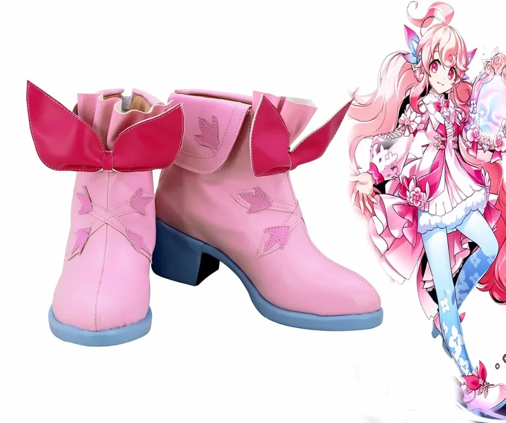 

ELSWORD Laby 2nd Path Cosplay Boots Pink Shoes Custom Made Unisex Any Size