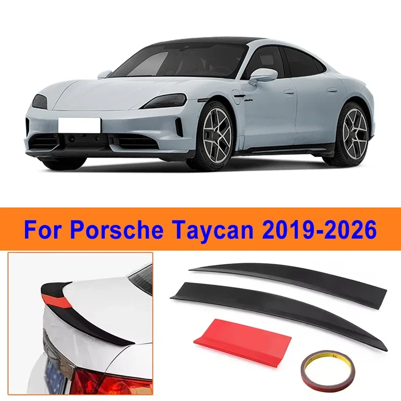 

For Porsche Taycan 2019-2026 3-Section ABS Rear Trunk Spoiler 115-125cm Adjustable Sports Decor Top Wing Car Exterior Parts