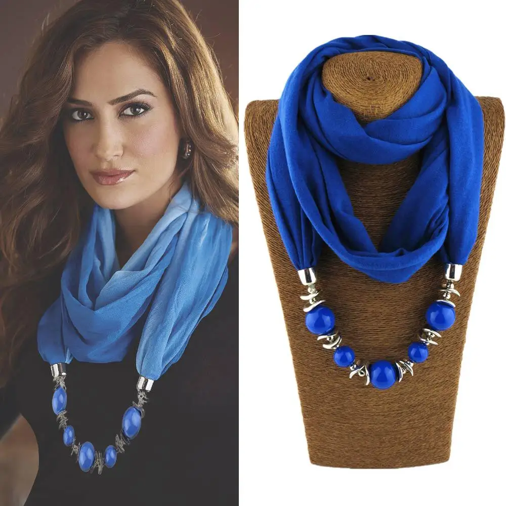 9 Farben Ethnische Einzigartige Schal-Halsketten mit Harzanhänger, Statement-Halskette für Damen im Bohème-Stil