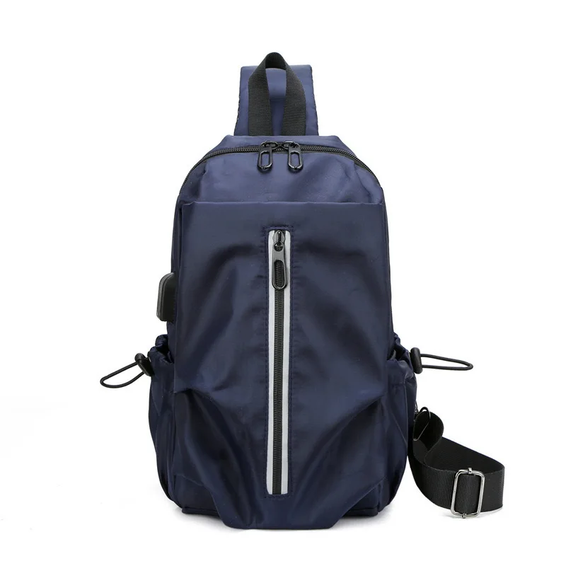 Herenmode borsttas met waterdichte Oxford en USB-oplaadpoort voor reizen, sport, zakelijk werk als Sling Crossbody Bag