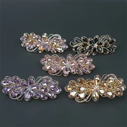 Korean Retro Crystal Flower Spring Hair Clip Vintage Rhinestone Horizontal Clip Top Clip Elegant Mom Fashion Hair Accessories
