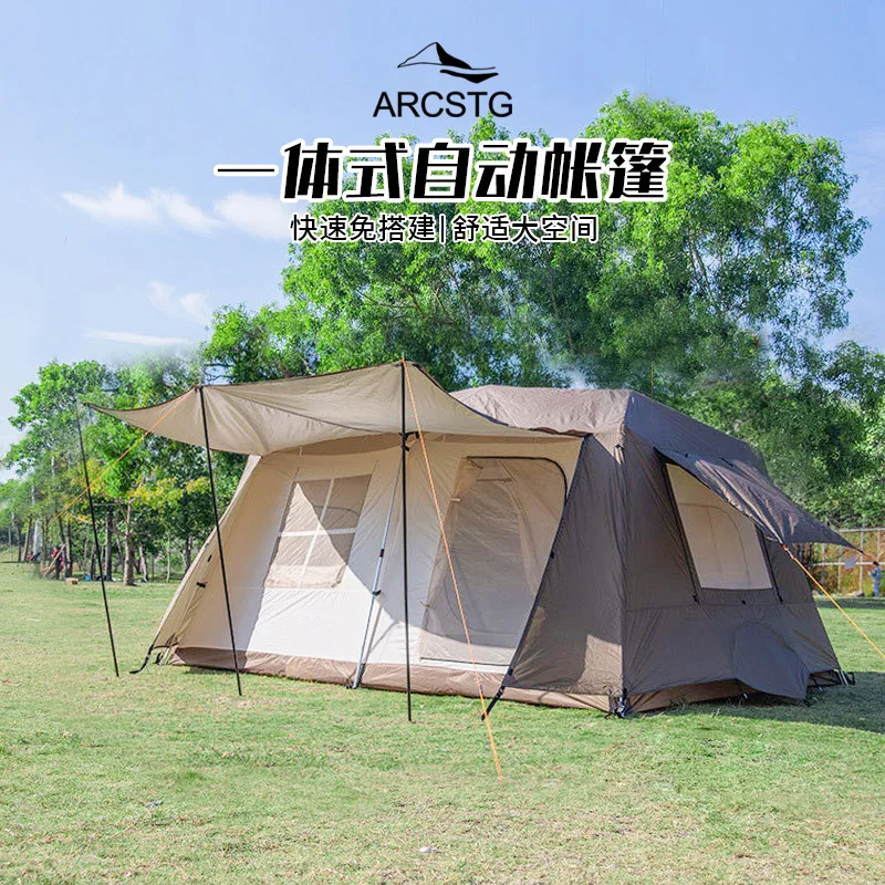 Ridge Outdoor Tent Camping Double layered Super Large Automatic Beach Aluminum Pole One Room One Hall Camping Portable