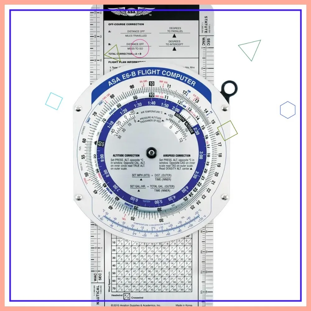

Professional Aviation Flight Computer for Pilots - Navigation Calculator with Wind Triangle & Unit Conversion