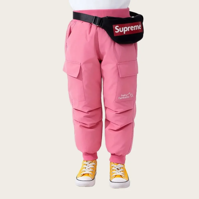 New Inner White Duck Down Children's Down Pants with Thick, Cold Resistant, Warm and Waterproof Outer Layer for Boys and Girls