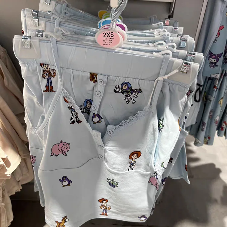 

Toy Story Jessie Printed Pajama Set Summer Short Sleeve Shorts Adult Girl Buzz Lightyear Sleepwear Comfortable Loungewear