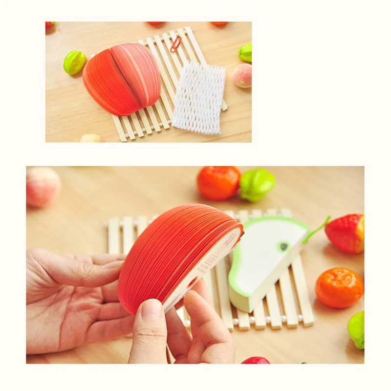 Creative Apple Watermelon Sticky Notes DIY Sticker Notes, Peach Fruit Sticky Notes Pear Office Study Message Sticky Stationery