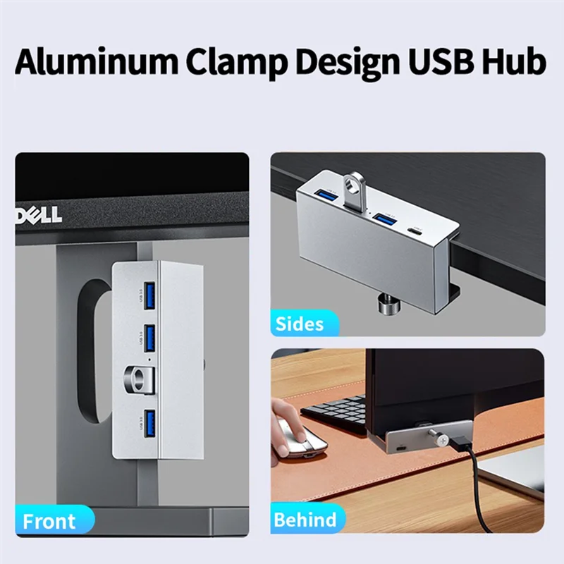 

OFSS-USB 3.0 Тип C HUB Внешний многопортовый разветвитель из алюминиевого сплава Высокоскоростное расширение 5 ГБ/с Передача данных для настольных компьютеров