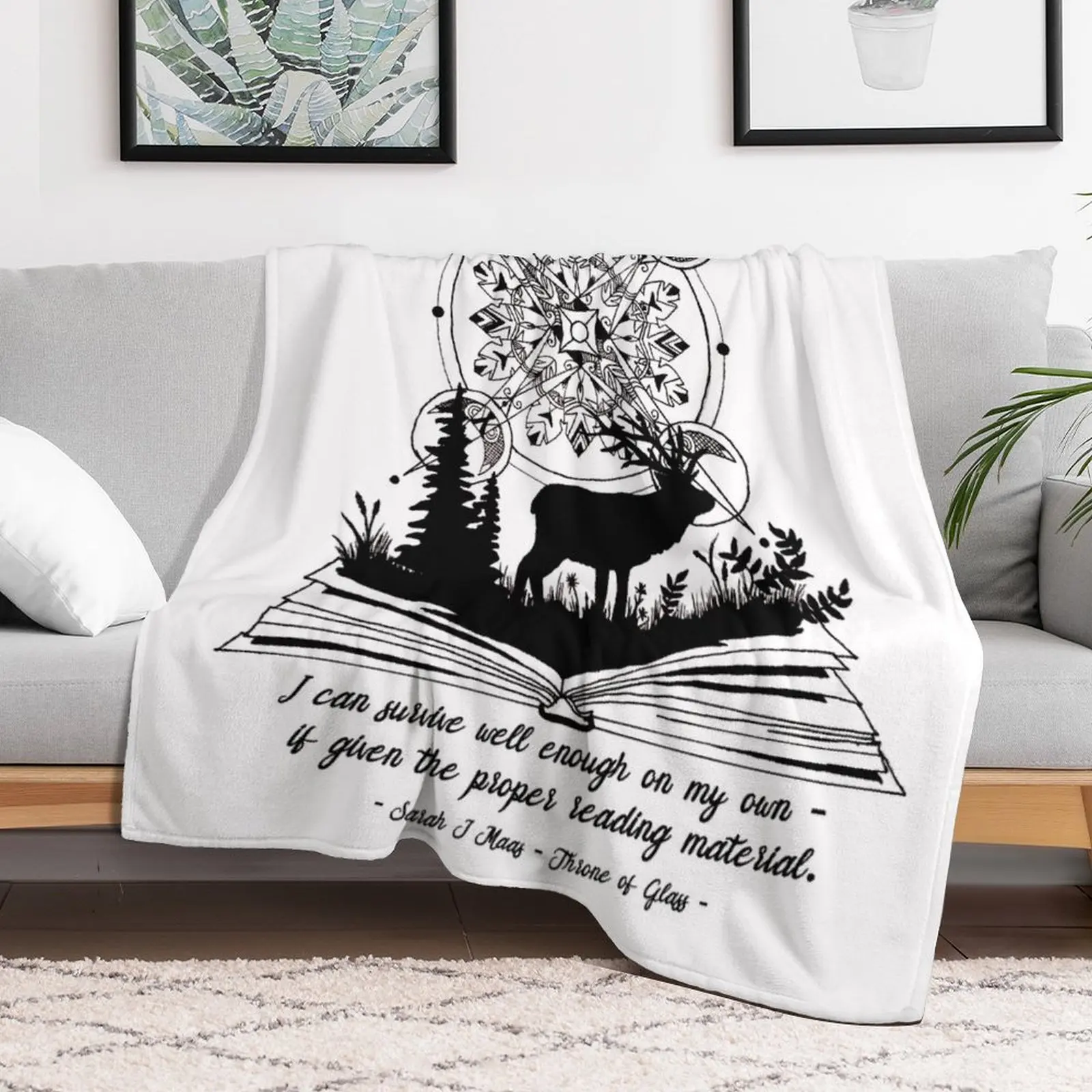 

ToG Deer Quote Plain (SJM Art Collection) Throw Blanket Thermal Flannel Fabric Comforter Blankets