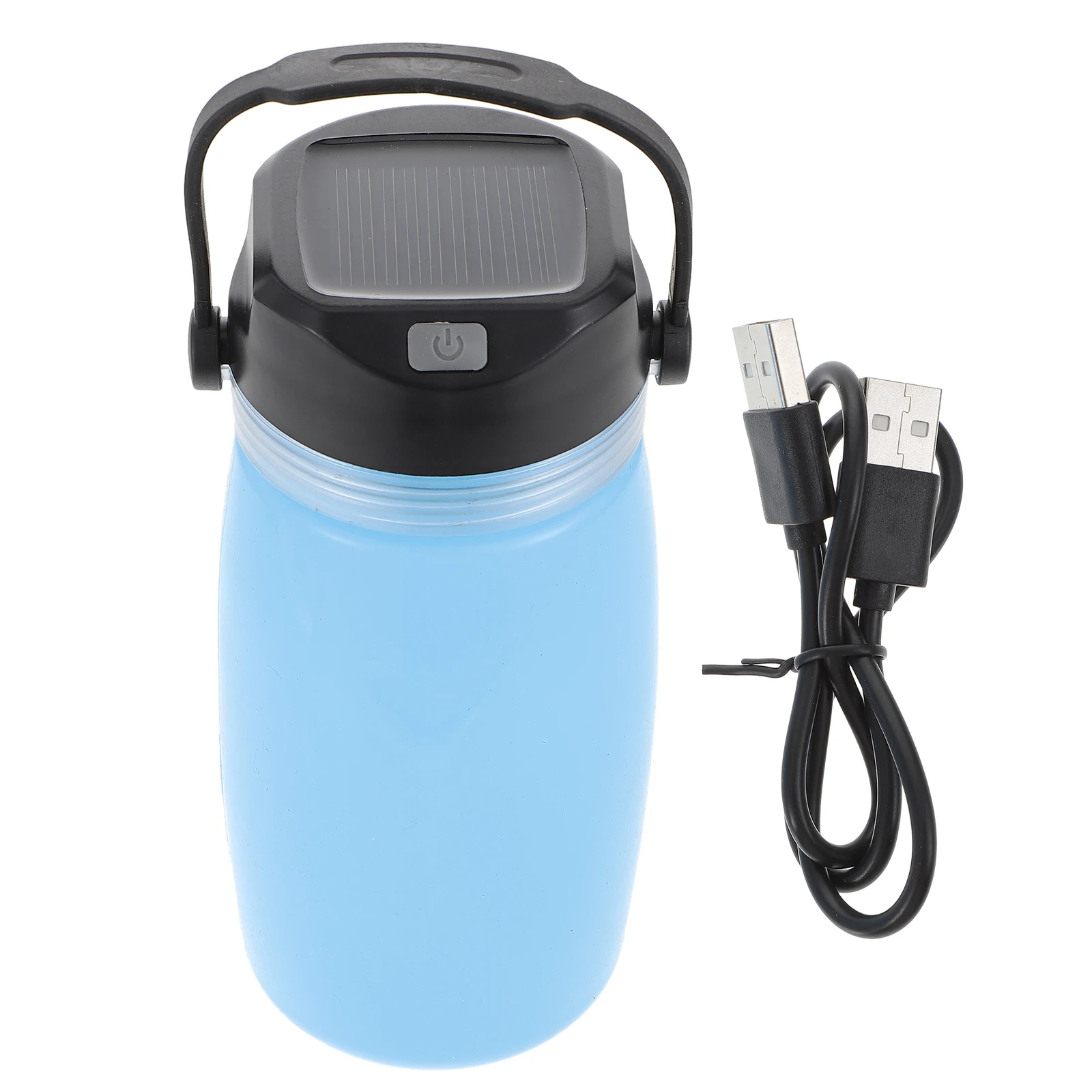 

1pc Solar Charging Kettle USB Collapsible Water Bottle for Camping Outdoor Luminous Night Light Portable Lamp Solar Powered