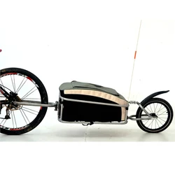 Bike Travel Trailer Cargo Trolley With 80L Bag Spring Suspension