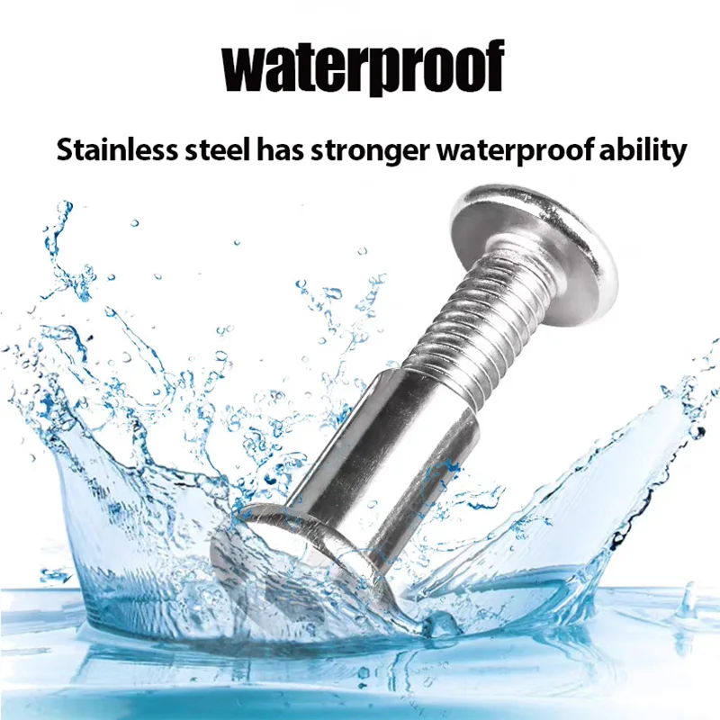 1-20pcs M2~M8 304 Stainless Steel Furniture Nut With Screw Flat Hex Splint Screw Nut Combination