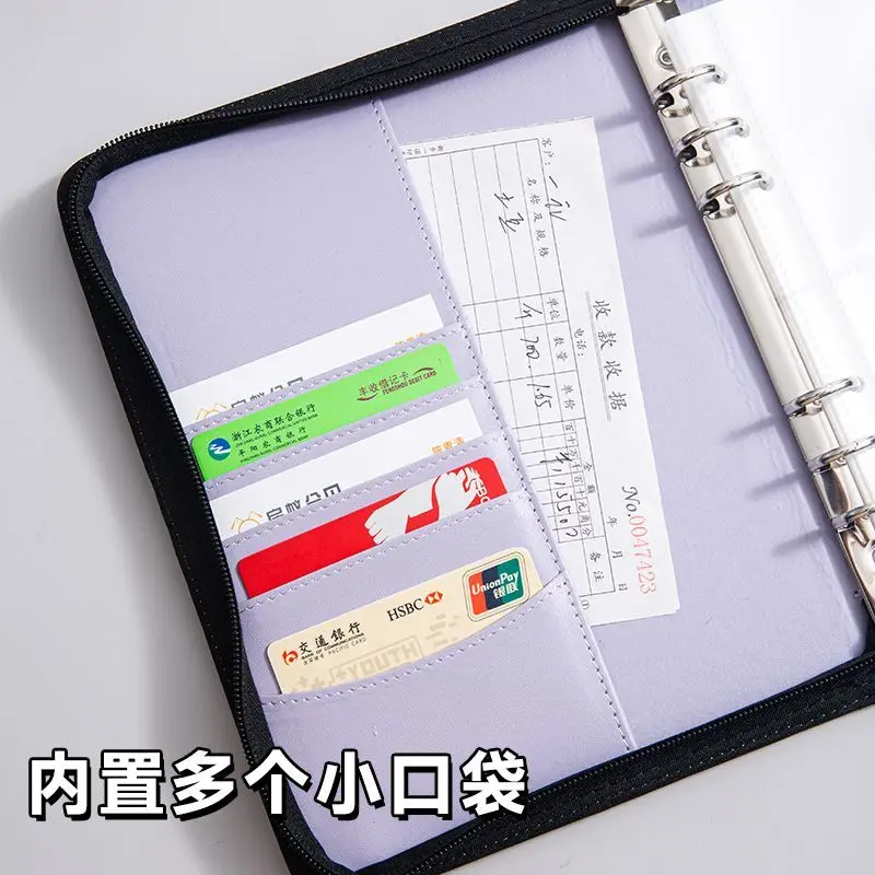 A5 PU Leather Zipper Card Binder 3 Inch Multi-Function for Business Card ID Document Game Pokemon Card Album view 4