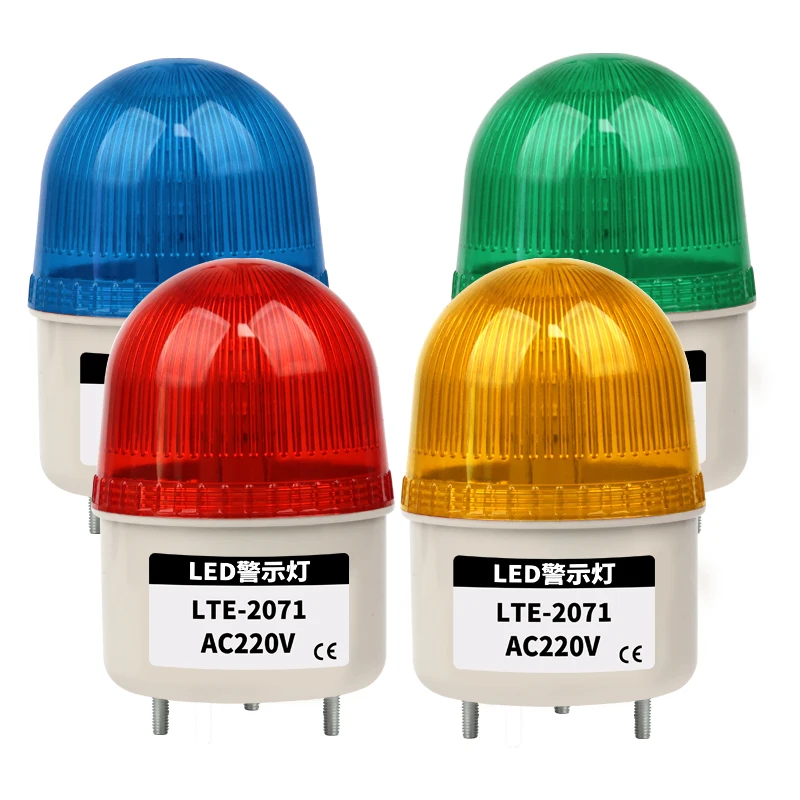 LTE-2071 Warning Light No Sound Waterproof Rotating Indicator Flashing Beacon Strobe Alarm Lamp DC12V 24V AC220V Construction