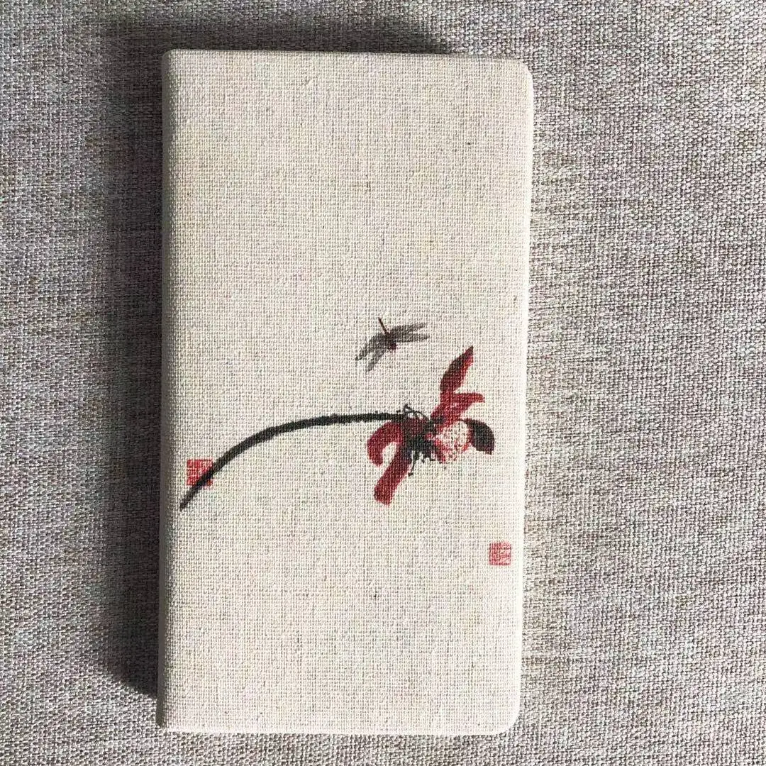 

A6 Creative Product Literary Retro Diary Linen Notebook Horizontal Line Notepad Chinese Flowers Creative Gifts