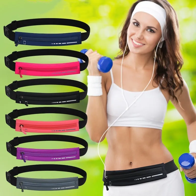 

Multi-functional running sports belt bag outdoor multi-compartment elastic waist bag small mobile phone bag