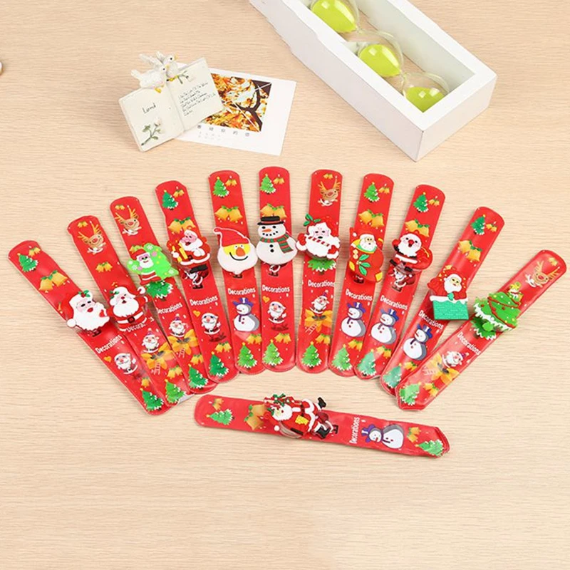 خاتم صفعة متوهج للكريسماس للأطفال ، ألعاب الكريسماس ، هدايا الحفلات ، سوار معصم للأطفال ، مفاجأة ، هدية صغيرة ، ديكور العام الجديد #6