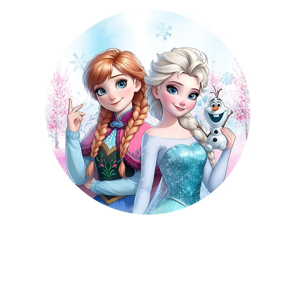 Disney Princess Frozen Castle  Party   Background Decors Round Customized Backdrop Children's Birthday Decoration Wedding Banner