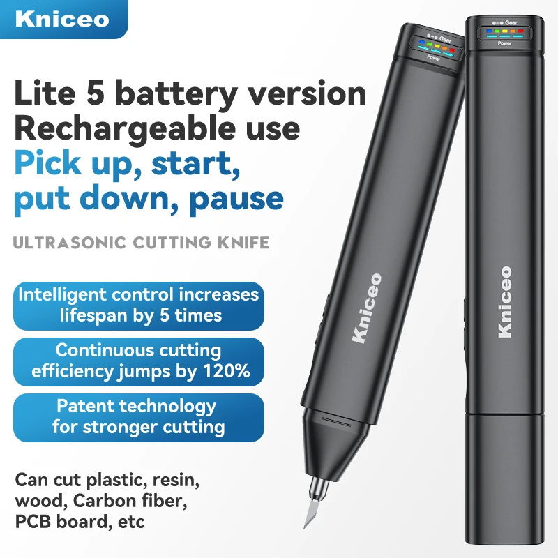 

Kniceo 40 кГц ручной ультразвуковой резак ультразвуковой режущий нож DIY электрический инструмент для резьбы по пластику/смолу/3D-печати/текстилю