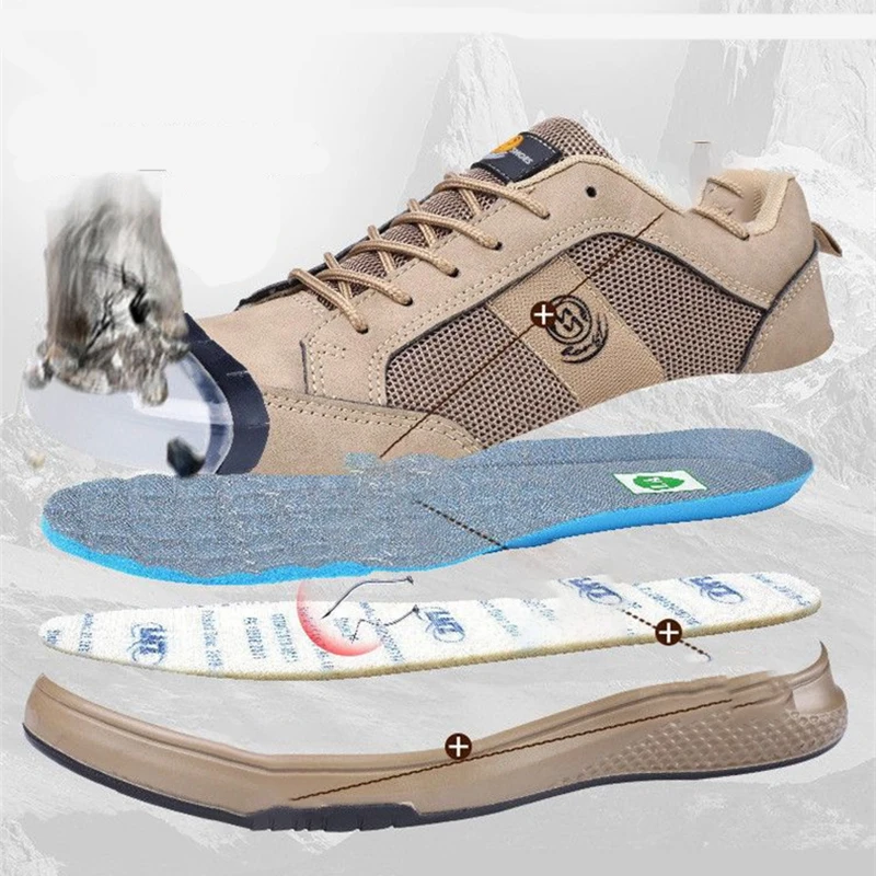 Anti Static Shoes for Men in Summer Breathable Anti Smashing Anti Puncture Low Cut Work Shoes Wear-resistant Shoes