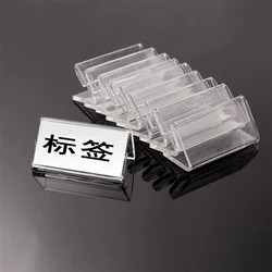 Mini soporte de acrílico para etiquetas de precio, soporte de exhibición de precio, soporte de Clip para tarjetas, letrero transparente