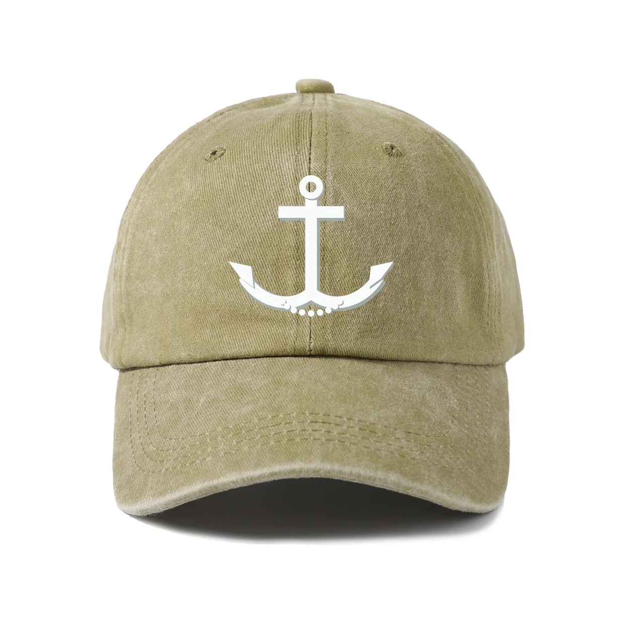 Vintage Washed Nautical Anchor Graphic Baseball Cap, Adjustable Unisex Dad Hat, Sailor Ocean Travel Gift