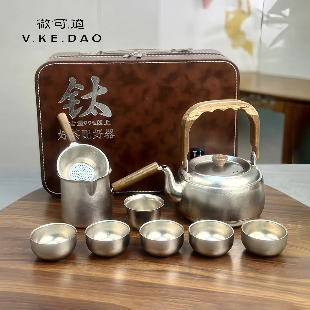 LMM pure titanium tea brewing fair tea cup pure titanium beam pot stove brewing teapot gift box