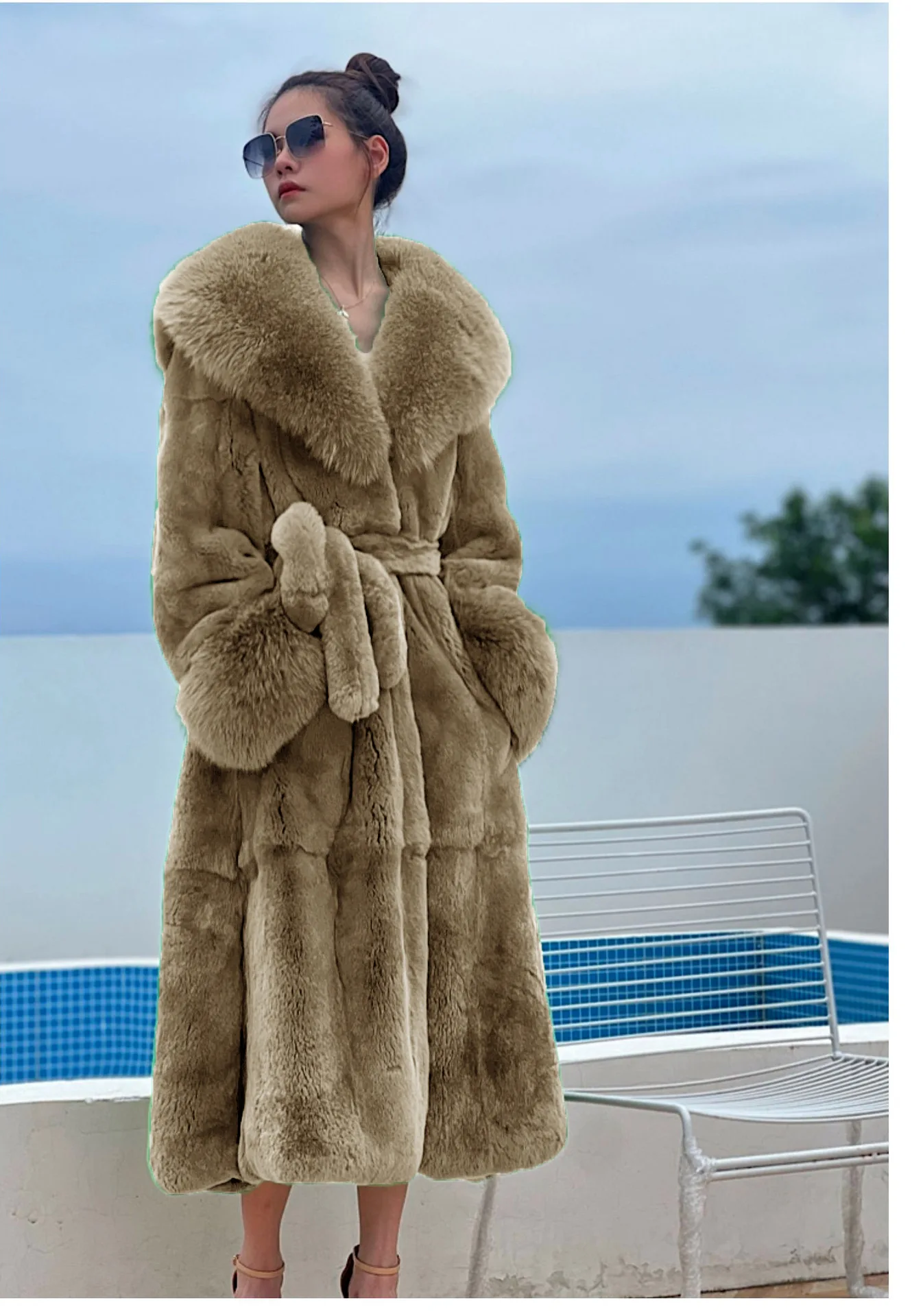 Women's Parker Winter Fur Warm Large Size Solid Color Fur & Faux Fur Women New Casual Long Sleeve Temperament Women Fur Coat Y72