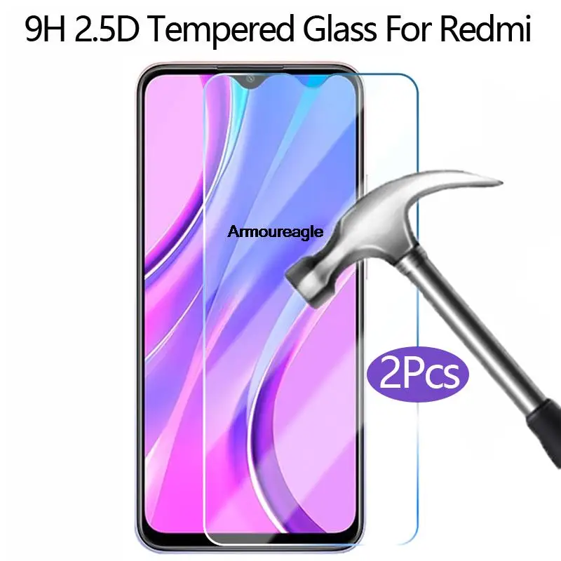 2Pcs Tempered Glass Accessories Guard On For Xiaomi Xiamoi Redmi 9 9A 8 8A 7A 6 6A 9S Note 9 8 7 Pro 8T Screen Protector Film