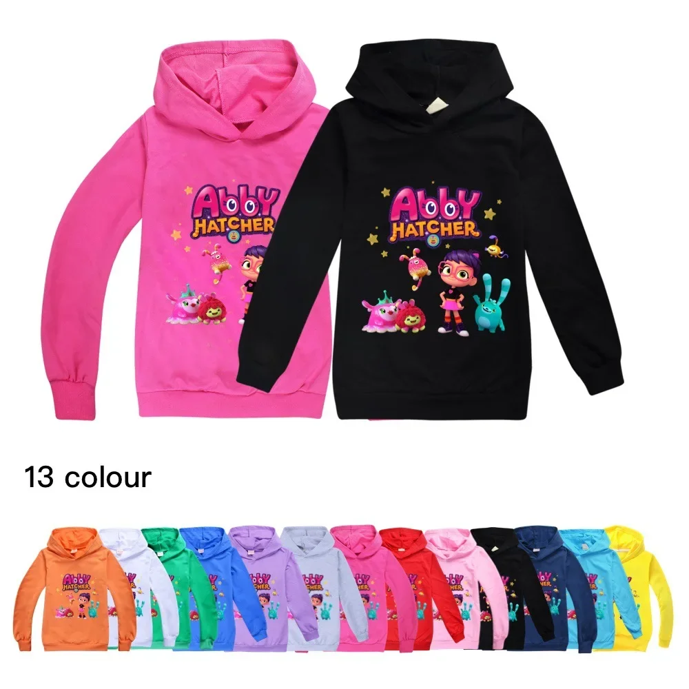 Abby Hatcher B Kids Clothes Cotton Hooded Sweater Streetwear Sweatshirt Cartoon Pullover Hip Hop Teenager Boys Girls Clothing