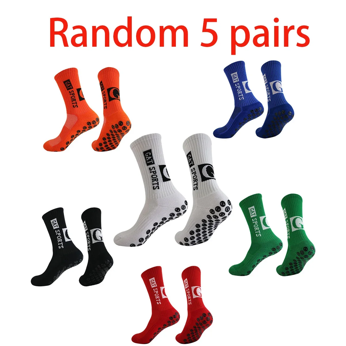 

Randomly select 5 pairs of 2025 new anti-slip, sweat-absorbing and odor-proof football socks and sports socks