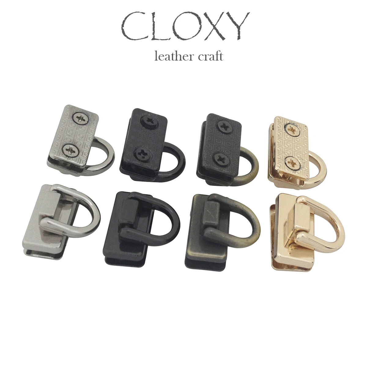 2pcs Fashion Metal Bag Side Edge Hang Buckle Clip With D Rings for DIY Leather Craft Bag Strap Belt Handle Shoulder Accessories