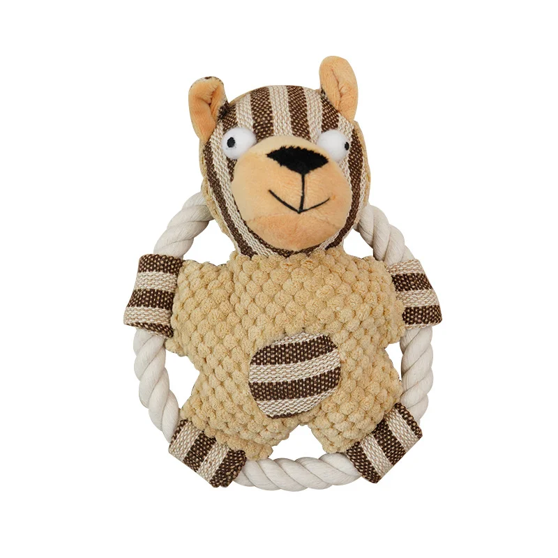 ألعاب تفاعلية للحيوانات الأليفة للكلاب، منتجات لعب بعقدة حبل قطنية، مستلزمات طحن الأسنان المقاومة للمطاط، لعبة صرير داخلية #6