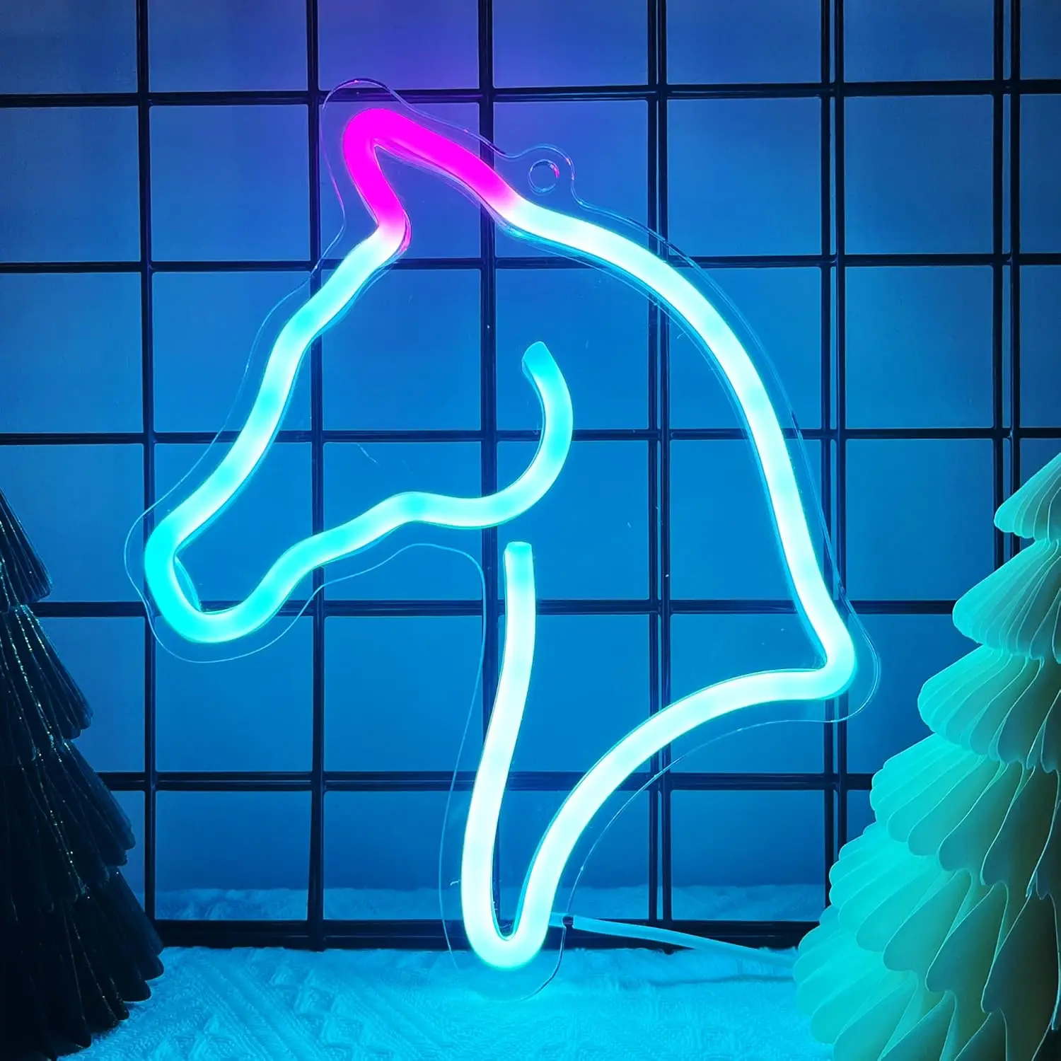 

16inch Horse Neon Sign Wall Decor Girl Room LED Light for Bedroom Kid Girl Boy Room Perfect Gift Bed Sweet Dream Unicorn Pet