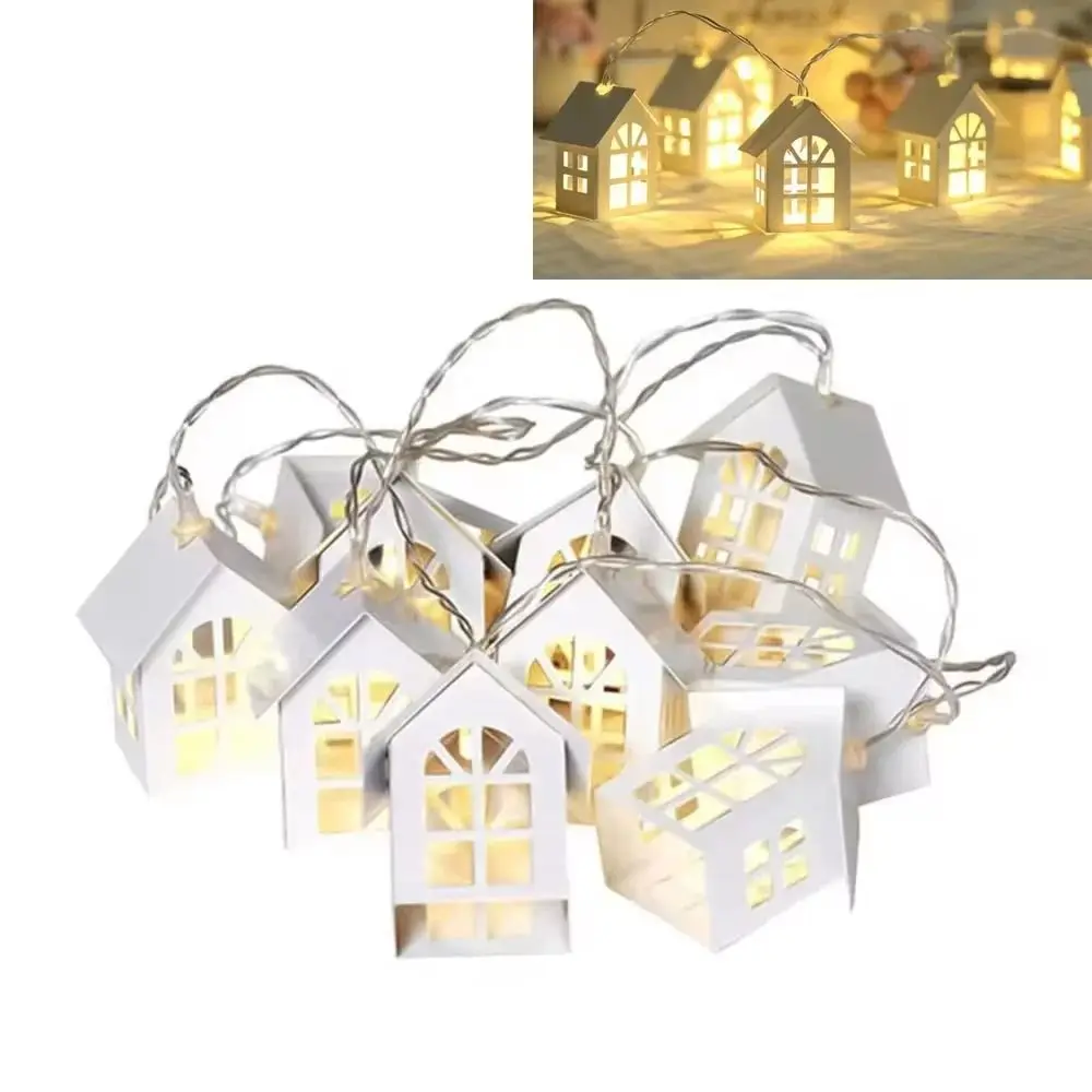 Warm White Christmas LED String Lamp Waterproof 10 LED Lights Mini Wood House Lamp String 2M Length Durable LED Fairy Light
