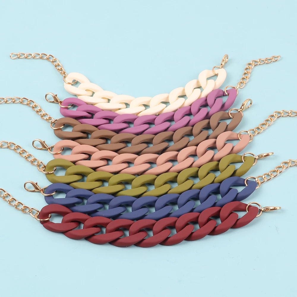 FishSheep Neue Acryl-Kette, Halskette, Schmuck für Frauen, Harz, dicke Gliederkette, Halsband, Halskette, Ohrringe, 2024, Modeaccessoires – Detail 5