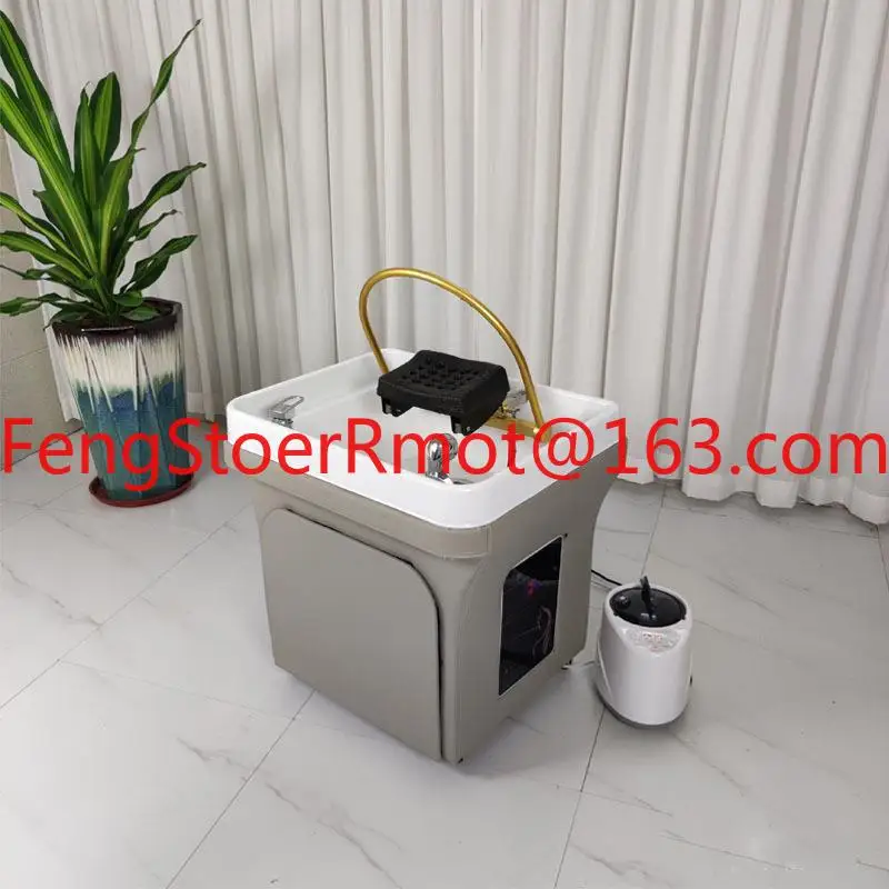 Mobile Shampoo Basin Barber Shop SPA Fumigation Water Circulation Hair Therapy Beauty Bed Massage Bed Shampoo Bed Spa