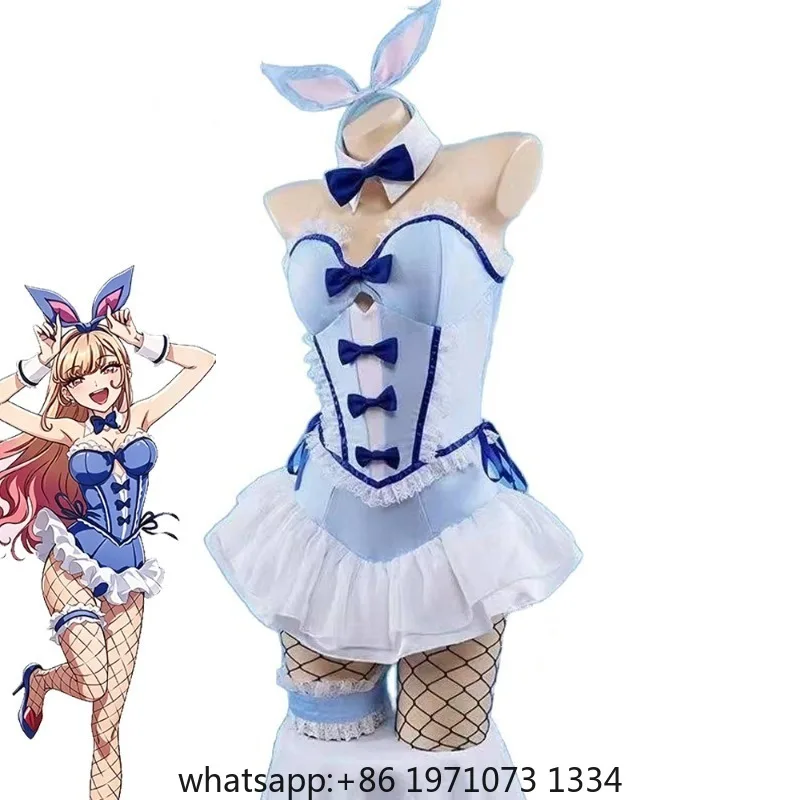 Anime My Dress Up Darling Kitagawa Marin Cosplay Costume Girl Blue Dress Cute Sexy Bunny Girl Uniform Halloween Clothes Outfit