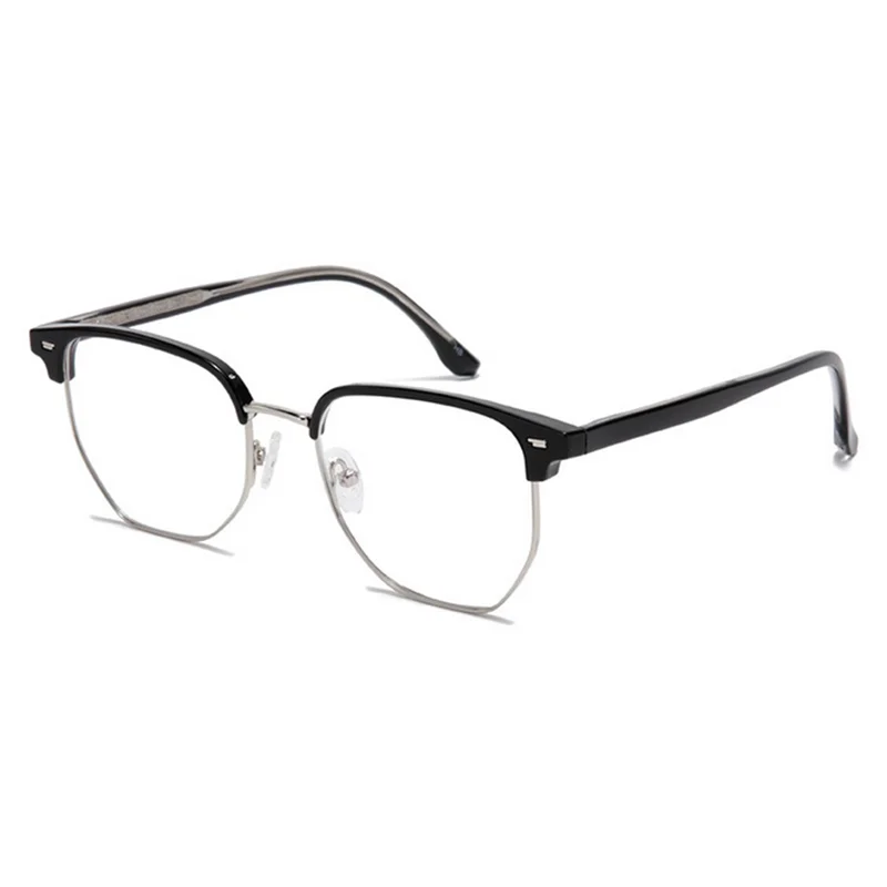 Fashionable Semi-rimless Eyeglasses Frames with TR90 Temples Short-sight Eyewear Diopter 0 -0.5 -0.75 -1.0 To -6.0