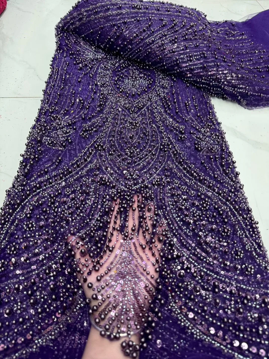Glitter Tablecloth - ผ้าลูกไม้ปักเลื่อมแอฟริกันสุดหรู คอลเลกชันใหม่ปี 2026 คุณภาพสูง สำหรับเจ้าบ่าว งานแต่งงานไนจีเรีย